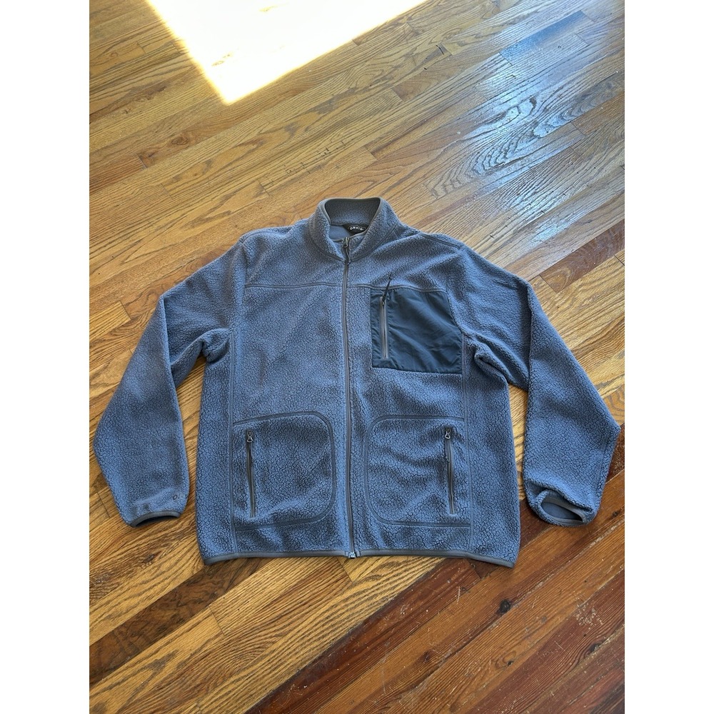 Orvis Mad River Sherpa Jacket Blue Size Large Full Zip Troutbum Outdoors Fishing